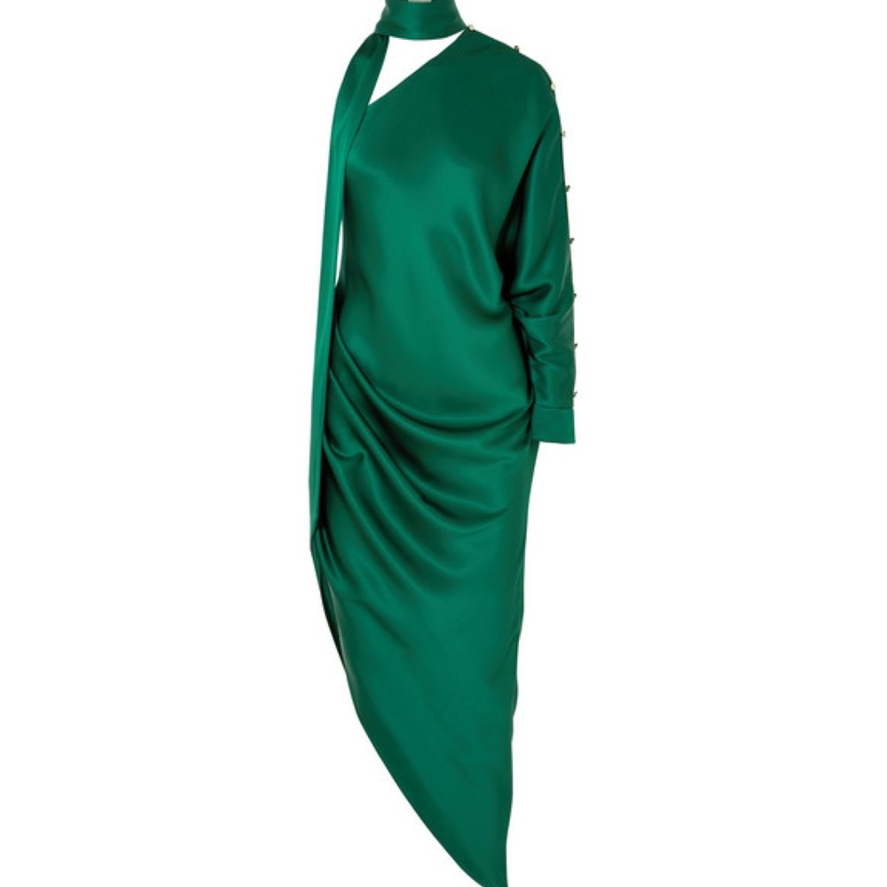 🚫SOLD🚫Ralph & Russo One-shoulder asymmetrical silk dress - Picture 4 of 7